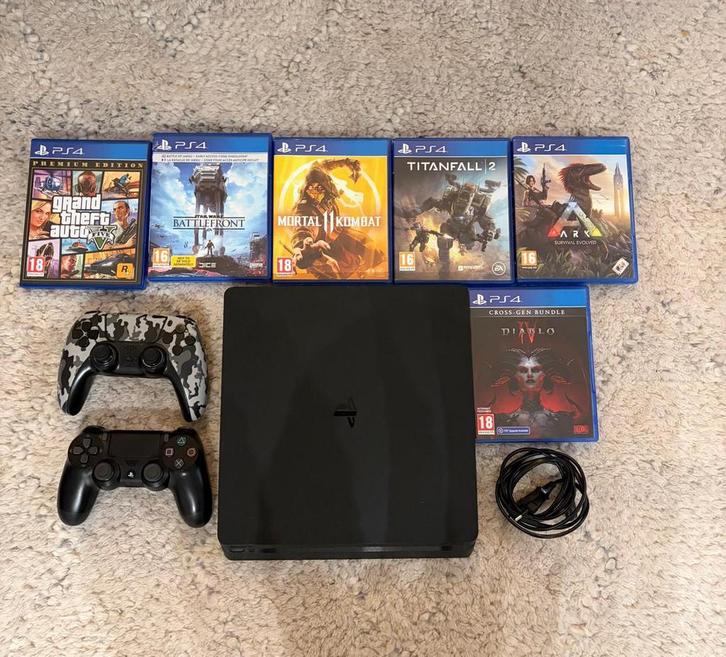 Ps 4 slim 500 gb, Games en Spelcomputers, Spelcomputers | Sony PlayStation 4, Zo goed als nieuw, Slim, 500 GB, Ophalen