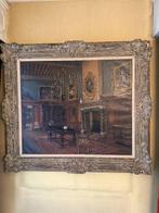 Grand tableau intérieur flamand signé Paule Bisman, Antiquités & Art, Enlèvement