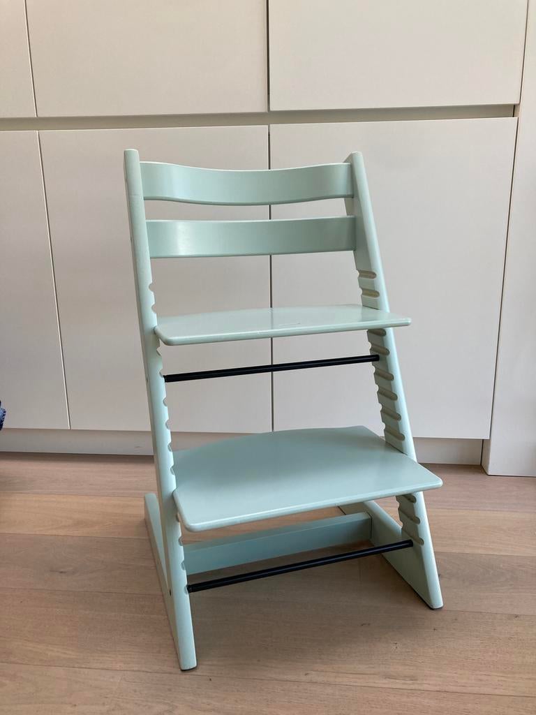 Trip trap Stokke groeistoel -mintgroen, Enfants & Bébés, Chaises pour enfants, Enlèvement, Utilisé, Chaise évolutive