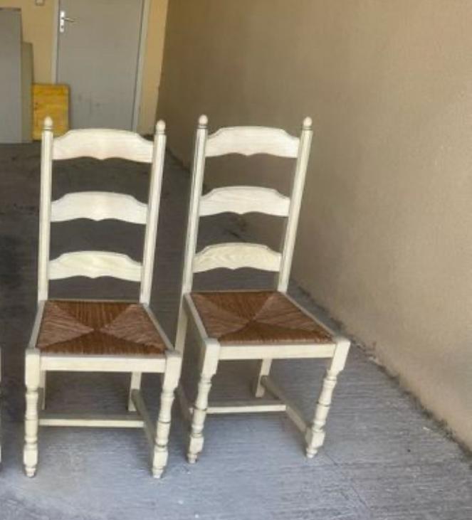 prachtige landelijke stoelen in massief eikenwitte kleur, Huis en Inrichting, Stoelen, Ophalen