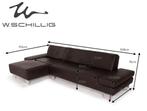 Canapé d’angle Willi Schillig en cuir + méridienne, Utilisé, Cuir, Canapé d'angle