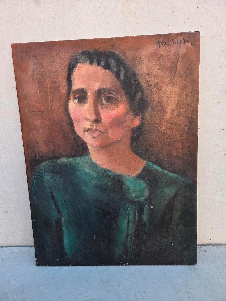 M. De Keyzer; schilderij: 'Oudere vrouw', expressionisme, Antiek en Kunst, Kunst | Schilderijen | Modern, Ophalen