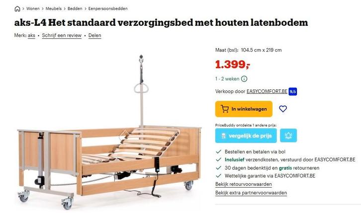 Elektrisch thuiszorgbed + matras incl. factuur en garantie, Diversen, Verpleegmiddelen, Zo goed als nieuw, Ophalen