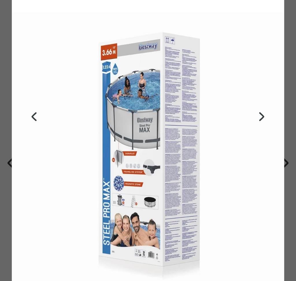 Zwembad Steelpro max 3,66x1,22m, Ophalen