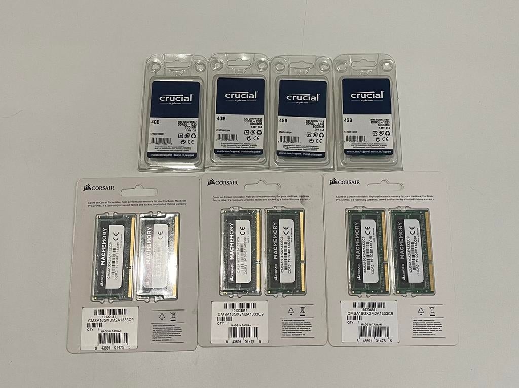 RAM Crucial et Corsair, Enlèvement, Comme neuf