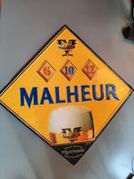 Malheur bier reklame. Metalen plaat 36x36 cm., Enlèvement