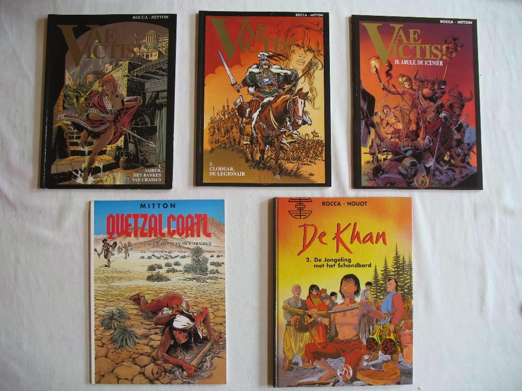 Vae Victis, Rocca - Mitton, Quetzalcoatl. De Khan, 1ste druk, Boeken, Stripverhalen, Zo goed als nieuw, Meerdere stripboeken, Ophalen of Verzenden