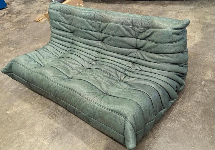 authentieke Togo Ligne Roset 3-zits leren bank, Huis en Inrichting, Zetels | Zetels, Gebruikt, Driepersoons, 150 tot 200 cm, Minder dan 75 cm