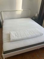 Lit IKEA 160x200 – cadre NESTTUN + matelas HOVAG, Maison & Meubles, Queen size, Enlèvement, Utilisé, Blanc