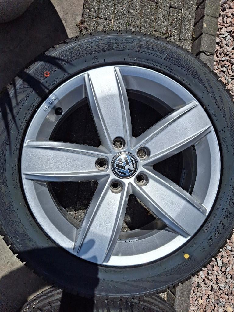 17inch met nieuwe zomerbanden Passat T roc superb 5x112, Neuf, Pneus et Jantes, 215 mm, Véhicule de tourisme