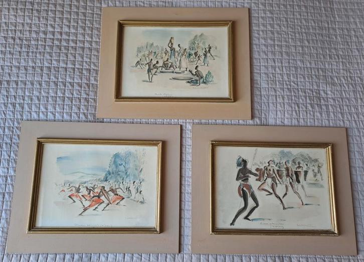 3 magnifiques lithographies en couleurs de Paul Daxhelet, Antiquités & Art, Art | Autres Art, Enlèvement