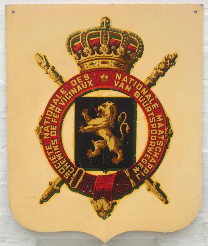 Plaque en métal tramway vicinal belge tout début années 1950, Verzamelen, Spoorwegen en Tram, Gebruikt, Tram, Overige typen, Verzenden