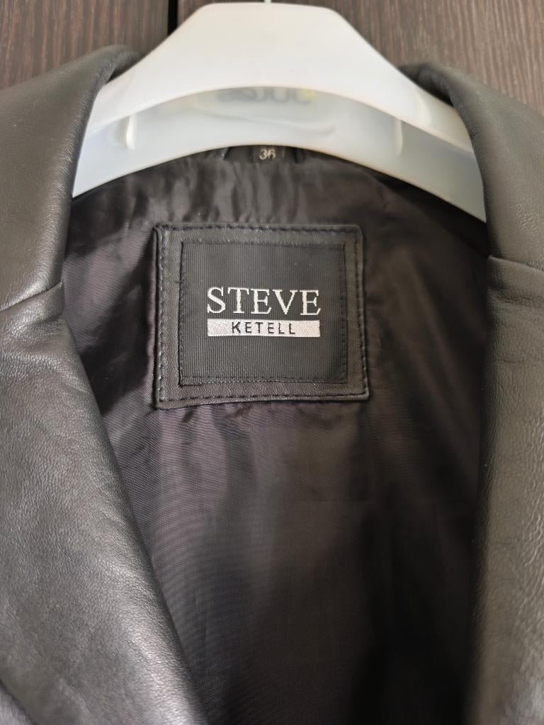 Lams Lederen zwarte damesmantel, Kleding | Dames, Jassen | Winter, Zwart, Zo goed als nieuw, Ophalen, ANDERE