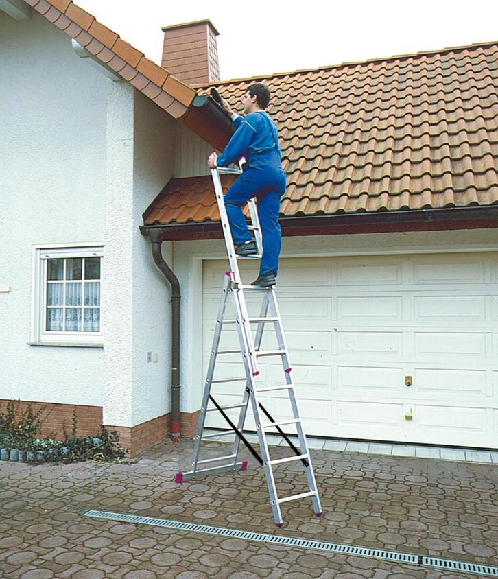 Ladder 3x7 treden 5,10meter *NIEUW*, Doe-het-zelf en Bouw, Ladders en Trappen, Nieuw, Ladder, 4 meter of meer, Opvouwbaar of Inschuifbaar