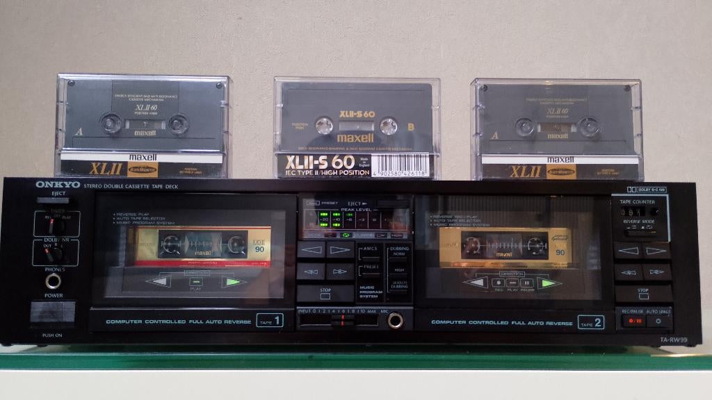 Onkyo TA-RW99" TOP-Cassette Deck+ 20 TAPES, Audio, Tv en Foto, Cassettedecks, Ophalen of Verzenden, Dubbel, Tiptoetsen