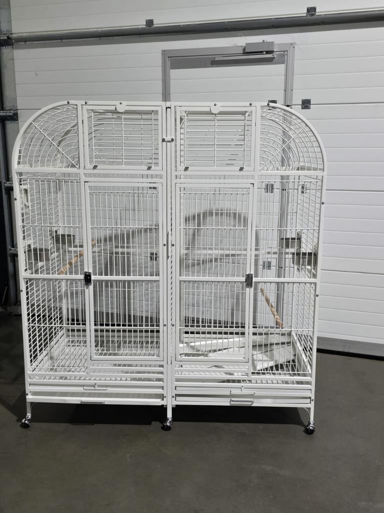 Dubbele grote XXL Papegaaienkooi 160, Afm. 183x101x179cm, Dieren en Toebehoren, Ophalen, Nieuw, Metaal, Vogelkooi