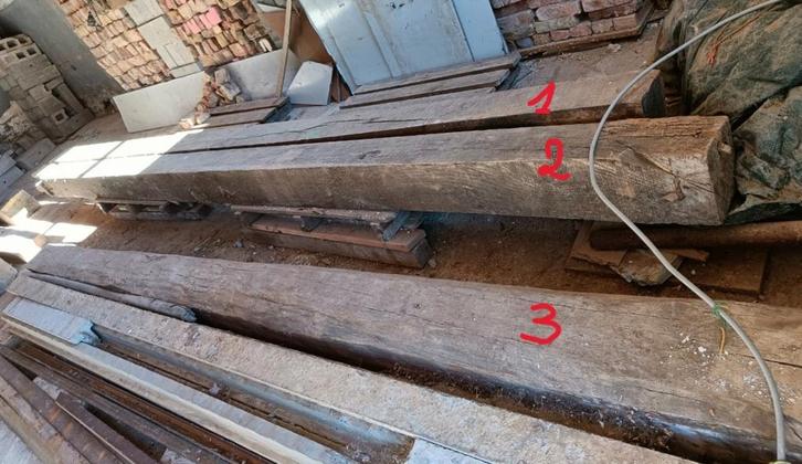 Poutres en chêne, Bricolage & Construction, Bois & Planches, Utilisé, Poutre, Chêne, 50 mm ou plus, Enlèvement