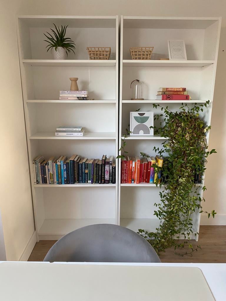 2x witte boekenkast, Huis en Inrichting, Kasten | Boekenkasten, Ophalen, Zo goed als nieuw