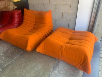 Togo Ligne Roset chauffeuse et pouf, Enlèvement, Comme neuf, Une personne, Tissus