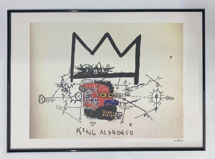 J M Basquiat : lithographie 50 par 70 cm. Vendue encadrée, Antiquités & Art, Art | Lithographies & Sérigraphies, Enlèvement ou Envoi