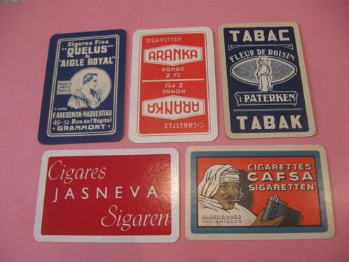 5 oude speelkaarten Tabak - sigaretten (127), Verzamelen, Speelkaarten, Jokers en Kwartetten, Zo goed als nieuw, Speelkaart(en)