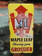 Emaille bord Maple Leaf Chewing Gum Grossier️✅️, Reclamebord, Gebruikt, Ophalen of Verzenden