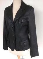 Zwarte lederen dames blazer sandwich, Zwart, Ophalen of Verzenden, Jasje, Maat 36 (S)