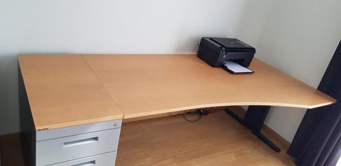 Bureautafel, ladenblok en bureaustoel, Huis en Inrichting, Bureaus, Gebruikt, Bureau, Met wielen, Ophalen