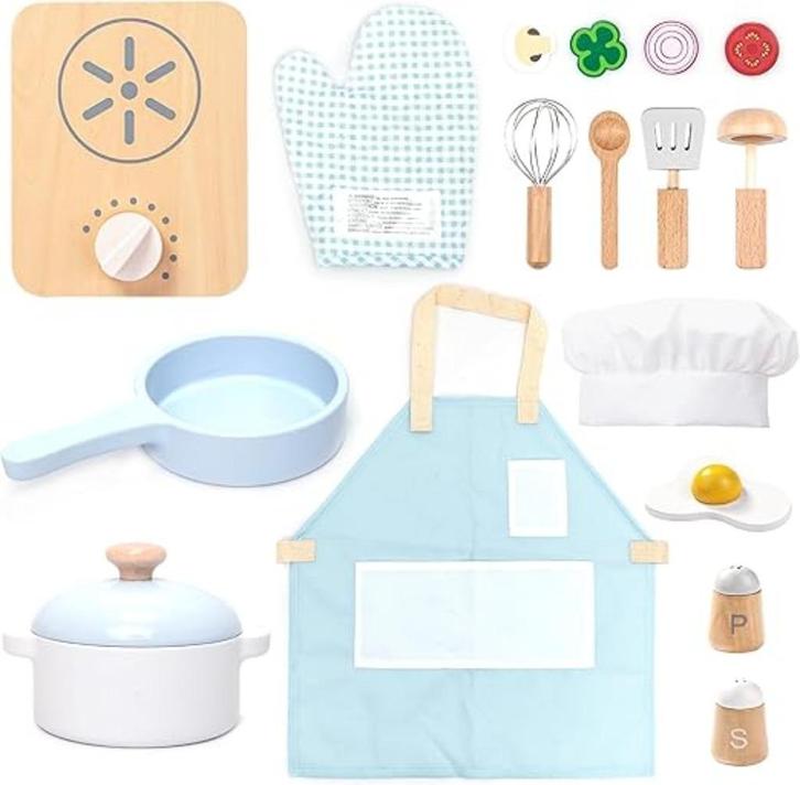Kinderkookset van hout SNELLE GRATIS LEVERING, Kinderen en Baby's, Speelgoed | Speelkeukens, Nieuw, Speelkeuken-accessoire, Hout