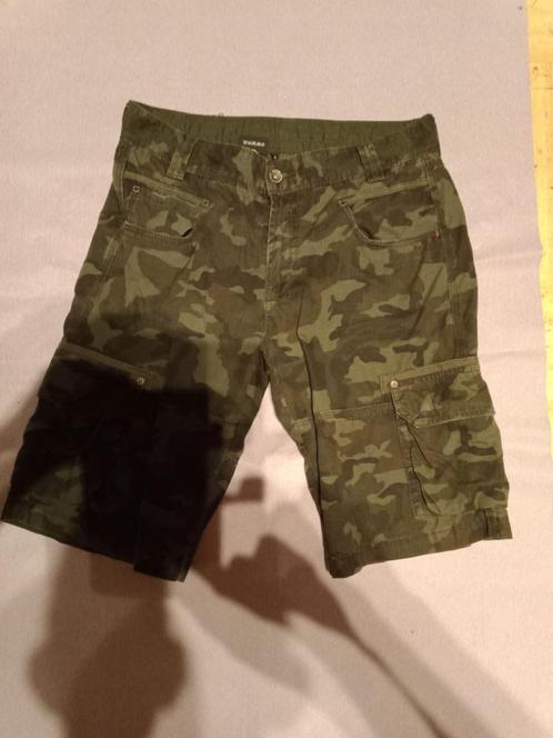 Short cargo camoufflage, Kleding | Heren, Broeken en Pantalons, Zo goed als nieuw, Maat 52/54 (L), Groen, Ophalen of Verzenden