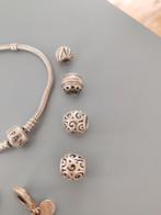 Prachtige Pandora armband met bedels, Handtassen en Accessoires, Gebruikt, Ophalen of Verzenden, Zilver, Zilver