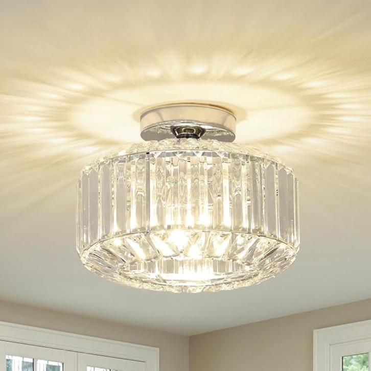 Moderne kristallen plafondlamp SNELLE GRATIS LEVERING, Huis en Inrichting, Lampen | Plafondlampen, Nieuw, Metaal, Verzenden