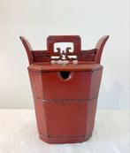 Oude Chinese roodgelakte houten trouwmand, Ophalen