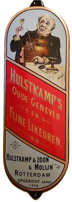 Deurpostje Hulstkamp Oude Genever, Verzamelen, Merken en Reclamevoorwerpen, Ophalen of Verzenden, Nieuw, Reclamebord
