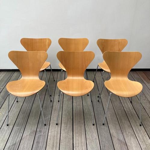6 chaises série 7 de Arne Jacobsen pour Fritz Hansen, Antiek en Kunst, Antiek | Meubels | Stoelen en Sofa's, Ophalen