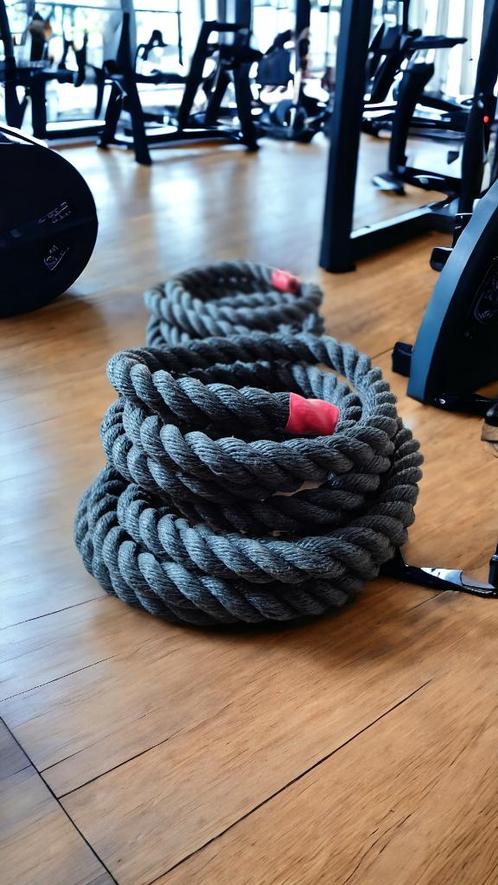 Professionele Battle Ropes- Fitnesstouwen- 15m, 38mm, Sport en Fitness, Fitnessmaterialen, Zo goed als nieuw, Battle rope, Armen