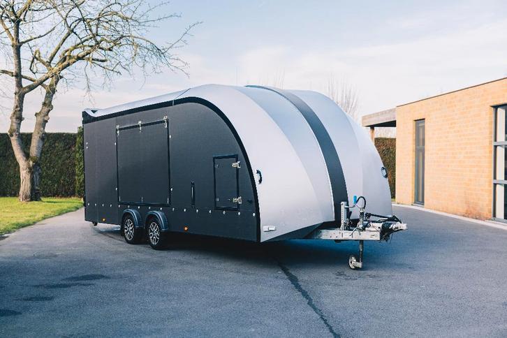 Brian James Race Trailer 4, Autos : Divers, Remorques, Comme neuf, Enlèvement