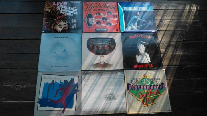 lot 9 lp's rock: tya/stones/genesis/creedence...., CD & DVD, Vinyles | Rock, Utilisé, Pop rock, 12 pouces, Enlèvement ou Envoi