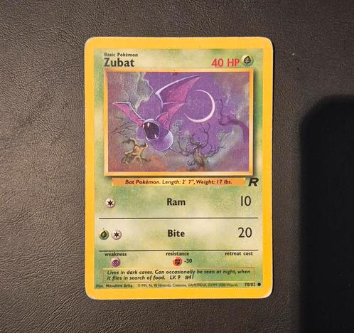 zubat #70 - team rocket set, Hobby en Vrije tijd, Verzamelkaartspellen | Pokémon, Gebruikt, Losse kaart, Foil, Ophalen of Verzenden