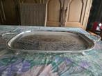 Vintage verzilverd plateau met handvatten, Ophalen of Verzenden, Zilver