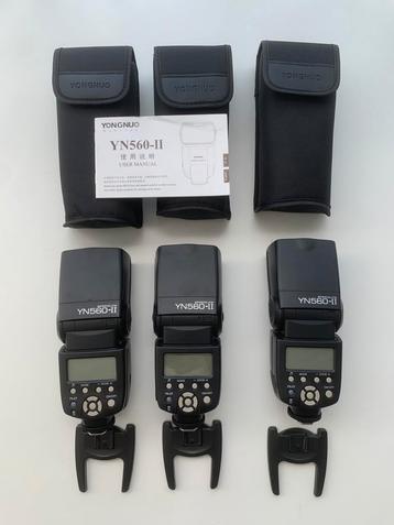 Set van 3 Yongnuo Speedlite YN560-II opzetflitsers - nieuw beschikbaar voor biedingen