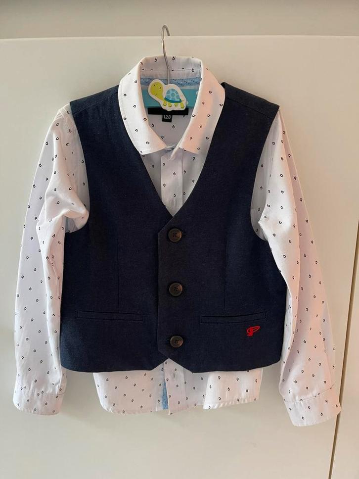 Volledig ensemble - 1ste Communiekledij jongen CKS, Kinderen en Baby's, Kinderkleding | Maat 116, Zo goed als nieuw, Jongen, Setje