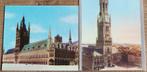 2 oude prentjes: Hallen Ieper en Belfort Brugge, Verzamelen, Foto's en Prenten, Ophalen of Verzenden, Zo goed als nieuw, Prent