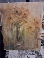 Schilderij op doek bloemen in vaas, Antiek en Kunst, Ophalen