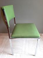 Vintage bureau stoel-groene skai-chroom-(Cees Braakman), Huis en Inrichting, Jaren 60/70, Metaal, Zo goed als nieuw, Eén