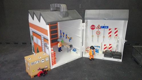 Playmobil - Atelier de chantier et signalisations, Kinderen en Baby's, Speelgoed | Playmobil, Zo goed als nieuw, Complete set