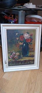 Schilderij, boeket rozen in een vaas, 1938, B.Gram, Ophalen of Verzenden