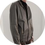 Lederen jas Muizengrijs, Enlèvement ou Envoi, Comme neuf, Taille 48/50 (M), Gris