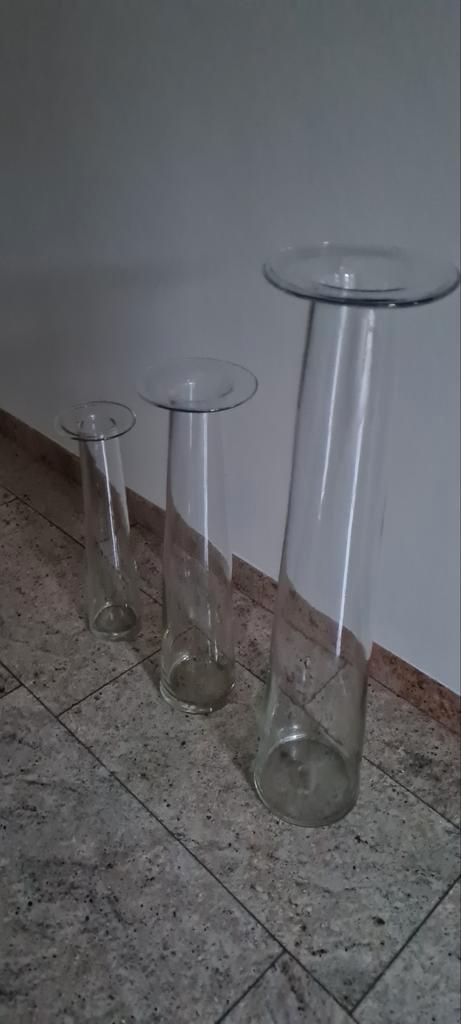 3 decoratieve vazen (glas), Maison & Meubles, Accessoires pour la Maison | Vases, Utilisé, Verre, Enlèvement