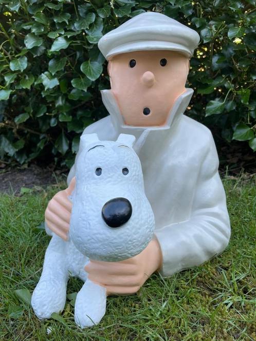 Beeld kuifje met Bobby borstbeeld grijs, 40 cm hoog!, Verzamelen, Beelden en Beeldjes, Nieuw, Overige typen, Ophalen